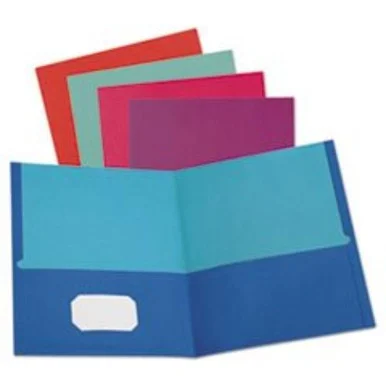Cardinal Brands 51274 Twisted Twin Textured Pocket Folders, 8 1/2 X 11, Assorted, 10/pk, 20 Pk/ct