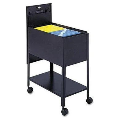 Safco Extra Deep Mobile Tub File - 300 Lb Capacity - 4 X 2" Caster - Steel - 13.6" X 24.9" X 28.3" - Black (5362BL)