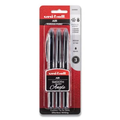 Sanford 1926808 Air Porous Rollerball Pen, Medium 0.7 Mm, Black Ink/barrel, 3/pack