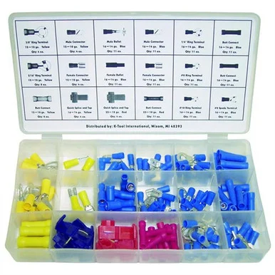 K Tool International KTI-00097 157 Piece Electric Wire Soulderless Terminal Kit
