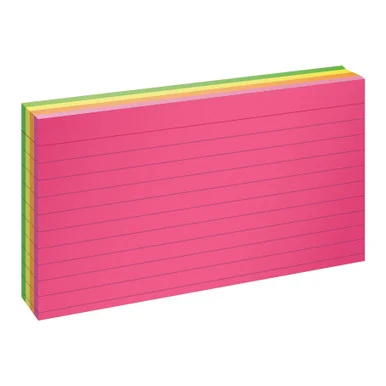 Oxford Neon Glow Ruled Index Cards - Front Ruling Surface - Ruled - 3" X 5" - Assorted Paper - 300 / Pack (oxf-81300)
