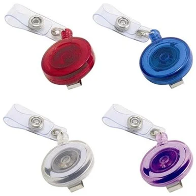 Advantus Retracting Id Card Reel With Belt Clip - 4 / Pack - Translucent Assorted (75464)
