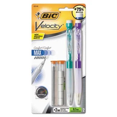 Bic Corporation MPMX7P21-BK Velocity Max Pencil, 0.7 Mm, Assorted, 2/pack