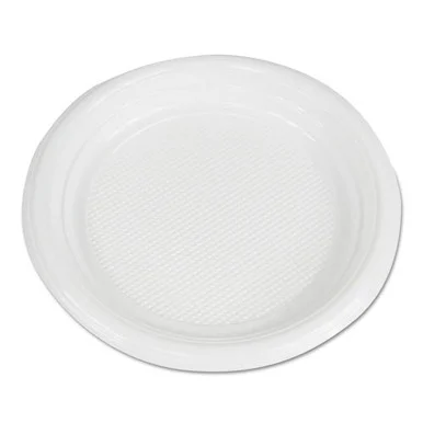 Boardwalk PLTHIPS6WH Hi-impact Plastic Dinnerware, Plate, 6" Diameter, White, 1000/carton
