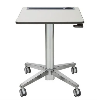 Ergotron Learnfit Sit-stand Desk - Rectangle Top - X-shaped Base - 4 Legs - 24" Table Top Width X 22" Table Top Depth - 45" Height - Assembly Required - White, Silver (24-547-003)