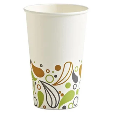Boardwalk DEER16HCUP Deerfield Printed Paper Hot Cups, 16 Oz, White/yellow/green/purple