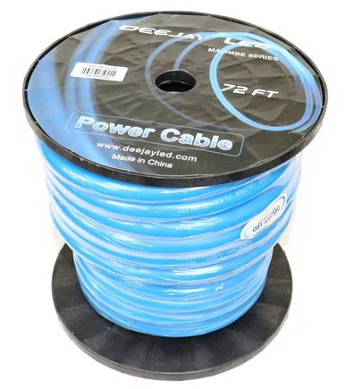 Deejay LED TBH072BLUEMIX * 72 Foot Zero Gauge Thick Type Power Cable For Heavy Current Usage Blue
