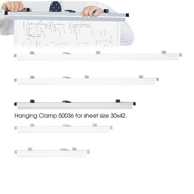 Safco Mobile Blueprint Hanging Clamp - 30" Width - 100 Sheet Capacity - 6 / Carton - Black (50036)