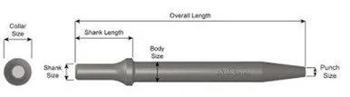 Ajax Tool Works AJX-A961 Jp Shank .498 Tapered Punch A961_59