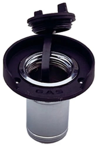 Perko 15002660 Gas Fill F/1-1/2" Hose - Chrome Plated Zinc, Black Flange