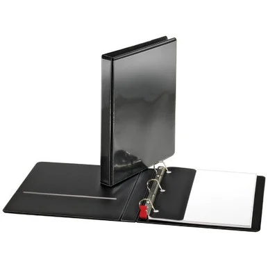 Sparco Locking D Ring Binder - Letter - 8.50" X 11" - D-ring Fastener - 1" Binder Fastener Capacity - 4 Pockets - Polypropylene - Black - 1 Each (SPR26956)