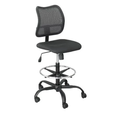 Safco Vue Extended Height Mesh Chair - Polyester Black Seat - Nylon - Frame - 25" X 25" X 49.5" Overall Dimension (3395BL)