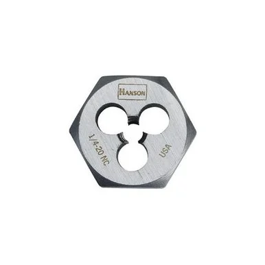 Hanson 6520 High Carbon Steel Hexagon 1" Across Flat Die 1/4"-20 Nc