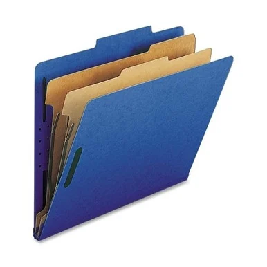 Sparco Classification Folder - Letter - 8.50" X 11" - 2 Dividers - Dark Blue - 10 / Box (SP17207)