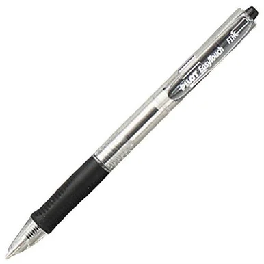Pilot Easytouch Retractable Pen - Medium Pen Point Type - 1 Mm Pen Point Size - Black Ink - Clear Barrel - 12 / Dozen (32220)