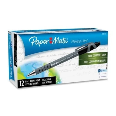 Paper Mate Flexgrip Ultra Ballpoint Pen - Fine Pen Point Type - Black Ink (9580131)