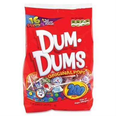 Dum Dum Pops Original Pops Candy - Assorted - Fat-free - 200 / Pack - Marjack mjk-71
