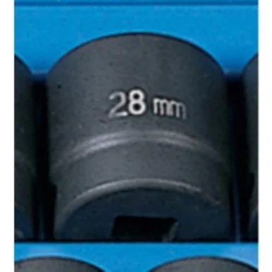 Grey Pneumatic 2028M 1/2" Drive Standard Metric Impact Socket - 28mm