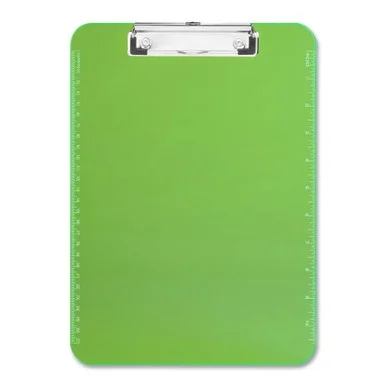 Sparco Translucent Clipboard - 9" X 12" - Low-profile - Plastic - Neon Green (SPR01867)