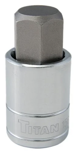 Titan 15619 Hex Bit Socket, 1/2" Drive, 19mm, Chrome