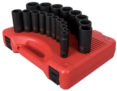 Sunex 2641 Tools 19-piece 1/2 In. Drive Deep Fractional Sae Fractional Impact Socket Set