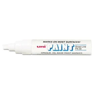 Sanford 63743 Permanent Marker, Broad Chisel Tip, White