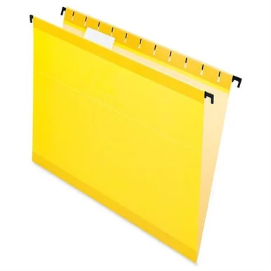 Esselte Surehook Reinforced Hanging File Folder - Letter - 8.50" X 11" - 1/5 Tab Cut - Yellow - 20 / Box (615215YEL)