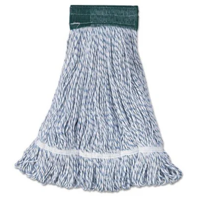 Boardwalk 552 Mop Head, Floor Finish, Wide, Rayon/polyester, Medium, White/blue, 12/carton