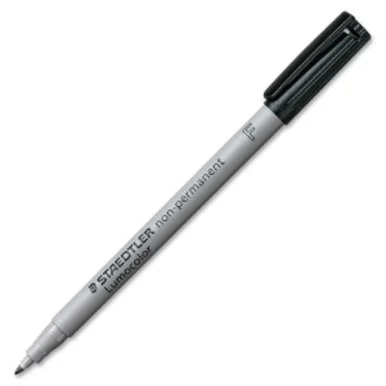 Staedtler Lumocolor Fine Point Waterbased Marker - Ink Color: Black - Barrel Color: Black - 10 / Pack (std-3169)
