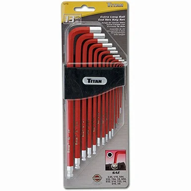 Titan 12713 13 Piece Extra Long Arm Ball End Hex Key Set Sae