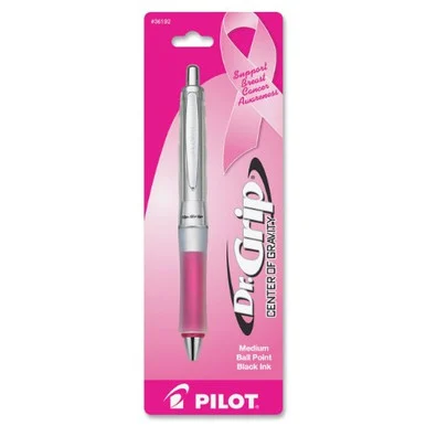 Pilot Dr. Grip Center Of Gravity Ballpoint Pen - 1 Mm Pen Point Size - Black Ink - Pink Barrel - 1 Each (PIL36192)