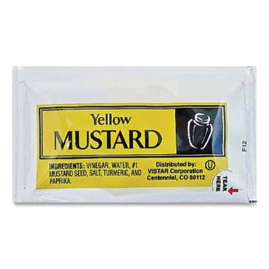 Performance Food Group 80006 Condiment Packets, Mustard, 0.16 Oz Packet, 200/carton