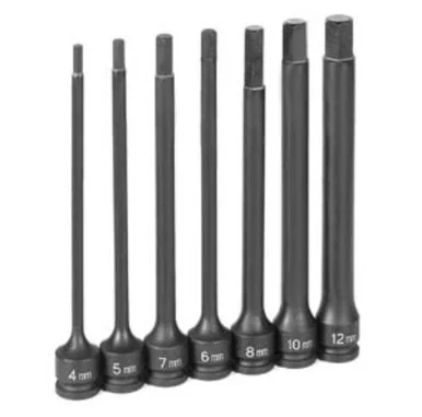 Grey Pneumatic Corp. 1267MH 3/8" Drive 7 Piece 6" Length Metric Hex Driver Set
