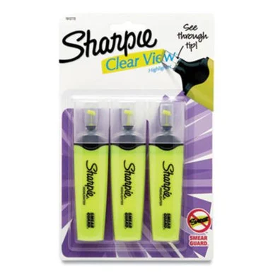 Sanford 1147578 Clearview Tank-style Highlighter, Chisel Tip, Yellow, 3/pack