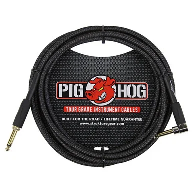 Pig Hog PCH10BKR black Woven Instrument Cable