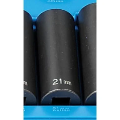 Grey Pneumatic 2121MD 1/2" Drive 12 Point Deep Metric Impact Socket 21mm