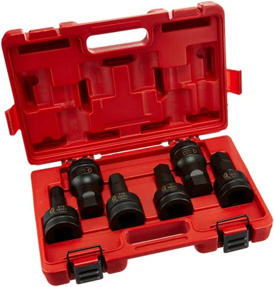 Sunex 5606 6 Piece 1" Drive Sae Hex Driver Impact Set