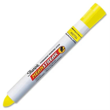 Sharpie Mean Streak Permanent Marking Stick - Broad Marker Point Type - Bullet Marker Point Style - Yellow Ink - 1 Each (85005)