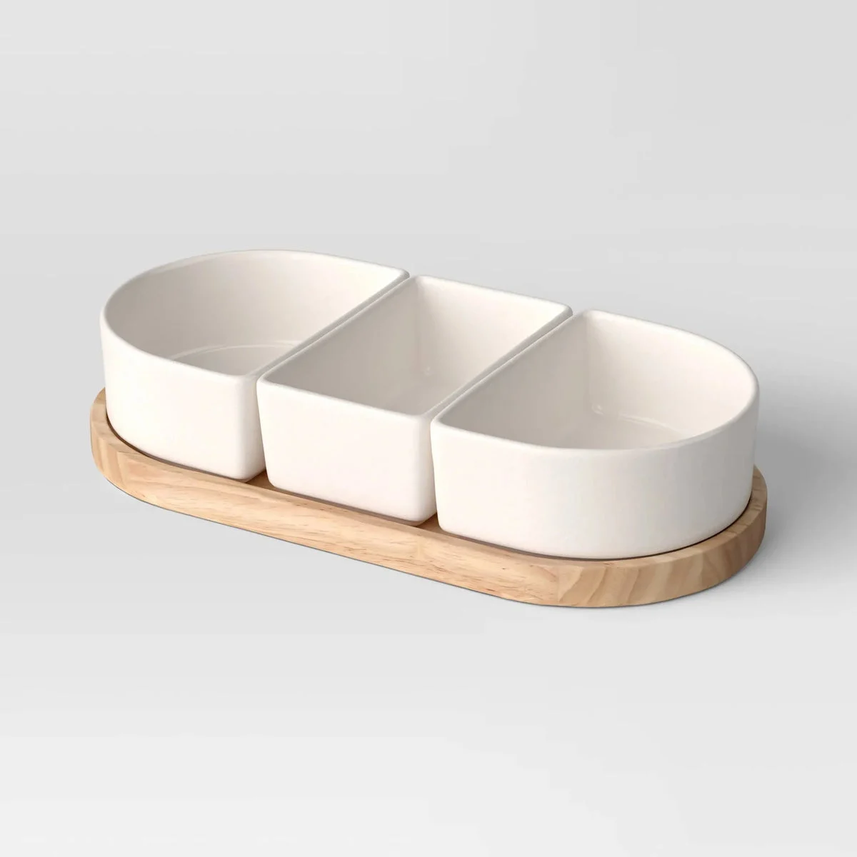 Threshold 4pc Ceramic Sectioned Serving Bowl Set