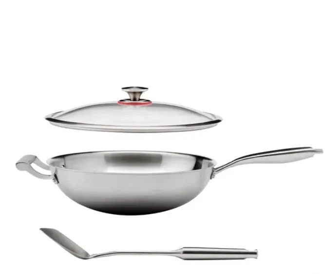 MIU Everyday Tri-Ply Clad Stainless Steel Wok - Silver