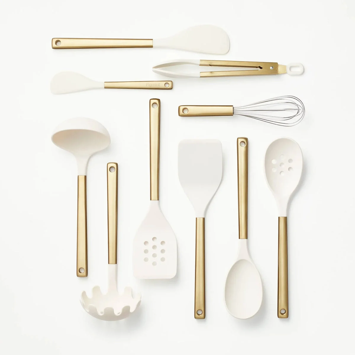 Figmint 10pc Stainless Steel/Nylon Kitchen Utensil Set- Champagne
