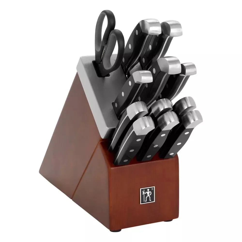 Henckels Self-Sharpening Knife Block Set - Black/Brown