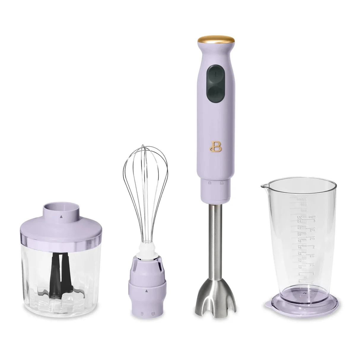 Beautiful 2-Speed Immersion Blender with Chopper & Measuring Cup - Lavender