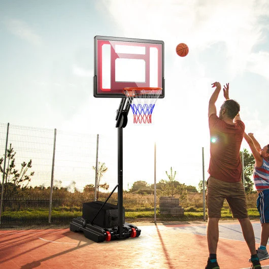 COSTWAY Basketball Hoop With 5-10 Feet Adjustable Height for Indoor Outdoor