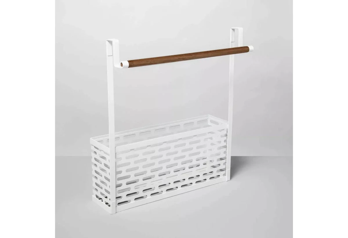 Brightroom Punched Metal Over The Door Organizer White