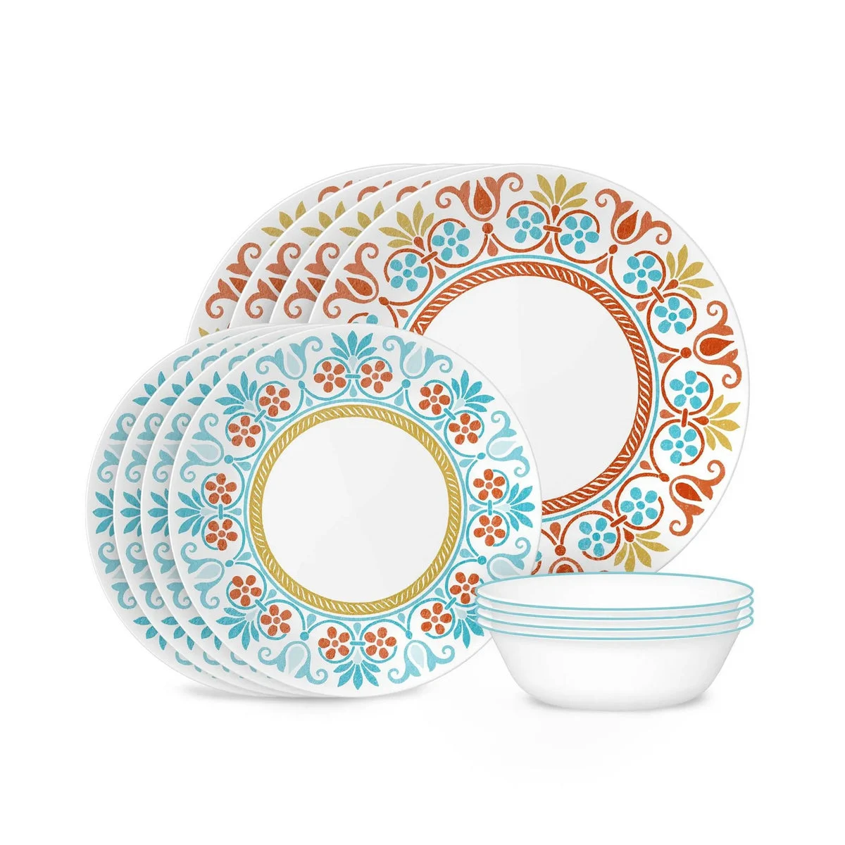 Corelle 12pc Vitrelle Terracotta Dinnerware Set, Service for 4