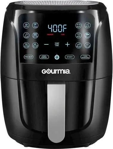 Gourmia 6-Qt Digital Air Fryer with Guided Cooking- Black