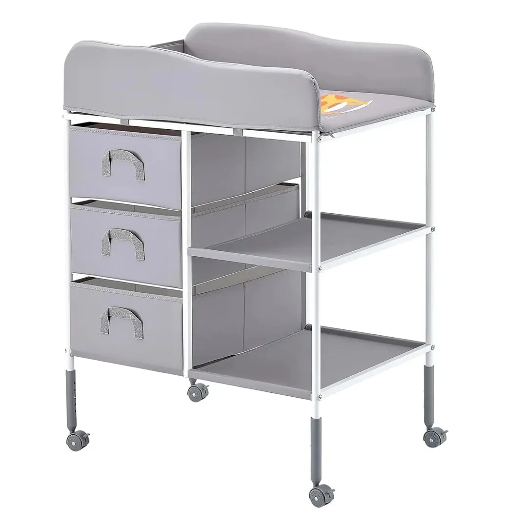 VEVOR Adjustable Height Baby Changing Table - Gray