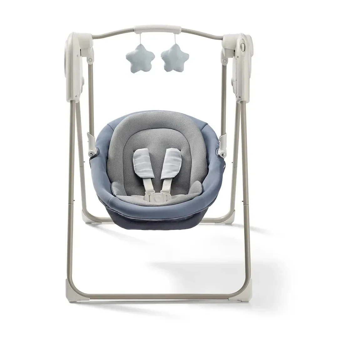 Graco Slim Spaces Compact Baby Swings for Infants, Infant Swing - Pristine Blue