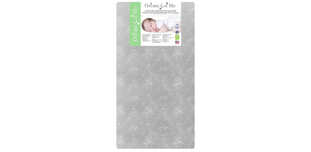 Dream On Me Snooze Crib & Toddler Mattress - Grey